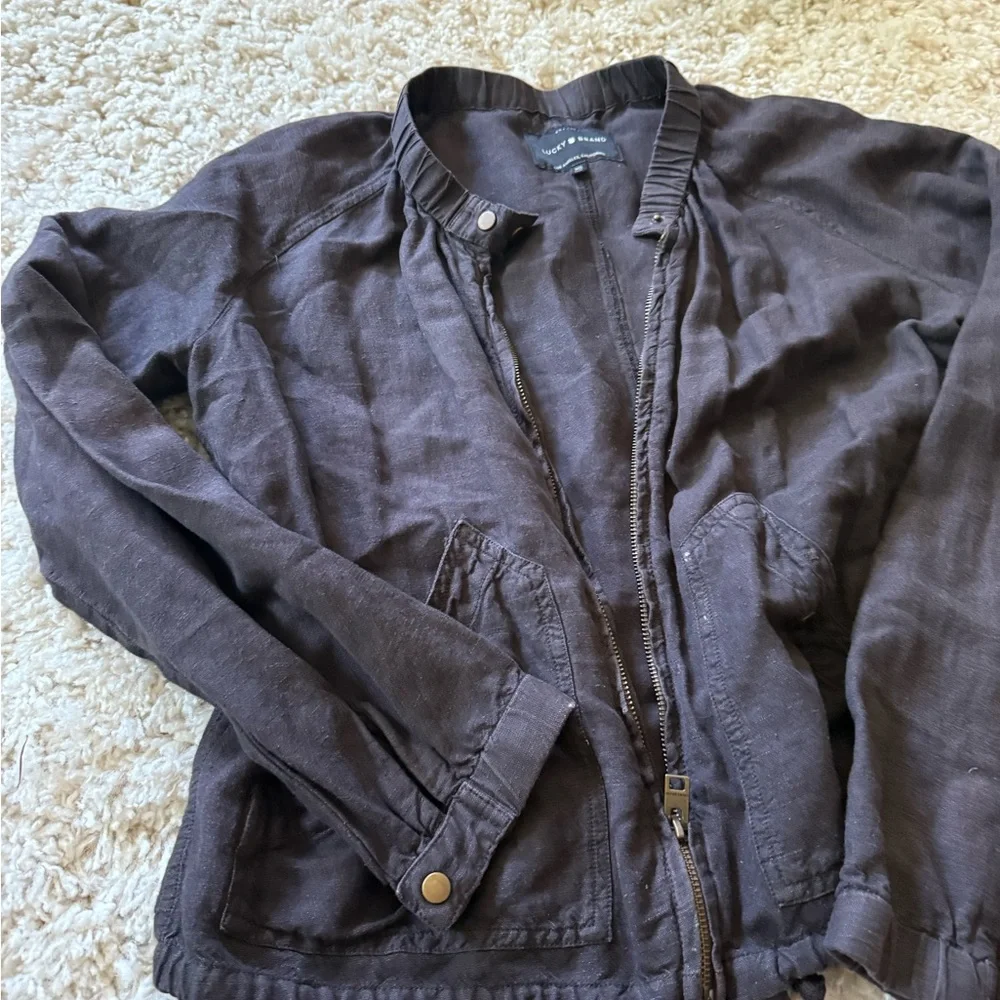 Lucky Brand Black Lightweight Shirt Jacket Relaxed Fit